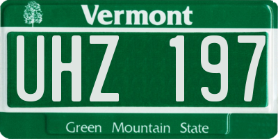 VT license plate UHZ197