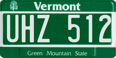 VT license plate UHZ512