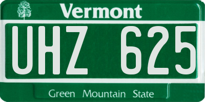 VT license plate UHZ625