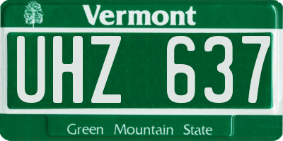 VT license plate UHZ637