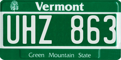 VT license plate UHZ863