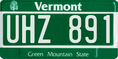 VT license plate UHZ891