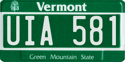 VT license plate UIA581