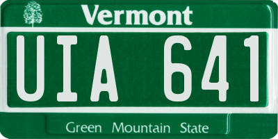 VT license plate UIA641