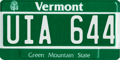 VT license plate UIA644