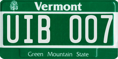 VT license plate UIB007