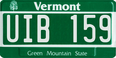VT license plate UIB159