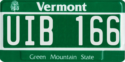 VT license plate UIB166