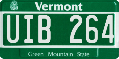VT license plate UIB264
