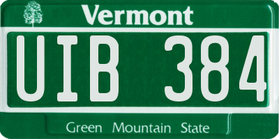 VT license plate UIB384