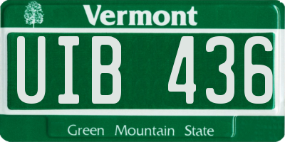 VT license plate UIB436