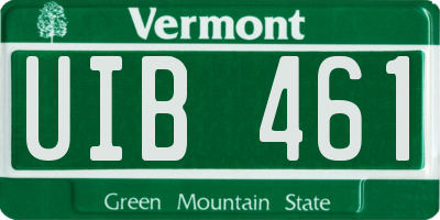 VT license plate UIB461