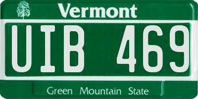 VT license plate UIB469