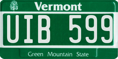 VT license plate UIB599