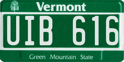 VT license plate UIB616