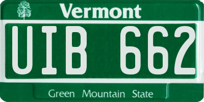 VT license plate UIB662