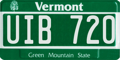 VT license plate UIB720