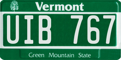 VT license plate UIB767