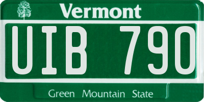 VT license plate UIB790
