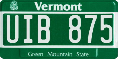 VT license plate UIB875