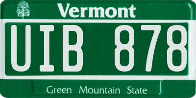 VT license plate UIB878