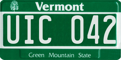 VT license plate UIC042