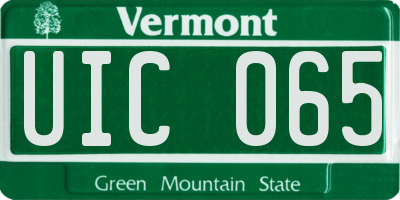 VT license plate UIC065