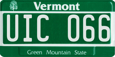 VT license plate UIC066