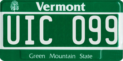 VT license plate UIC099