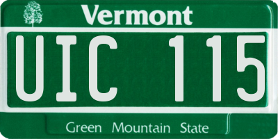 VT license plate UIC115