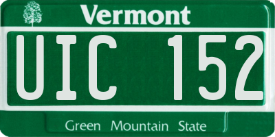 VT license plate UIC152