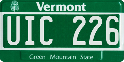VT license plate UIC226