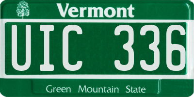 VT license plate UIC336