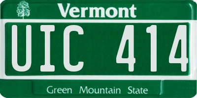 VT license plate UIC414