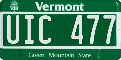 VT license plate UIC477