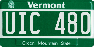 VT license plate UIC480
