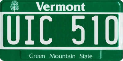 VT license plate UIC510