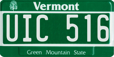 VT license plate UIC516