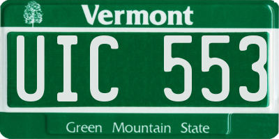 VT license plate UIC553