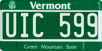 VT license plate UIC599
