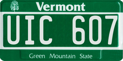 VT license plate UIC607