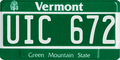 VT license plate UIC672
