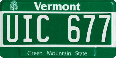 VT license plate UIC677