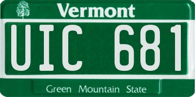 VT license plate UIC681