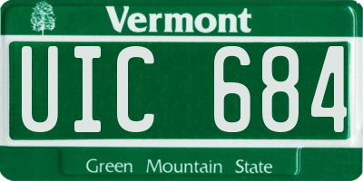 VT license plate UIC684
