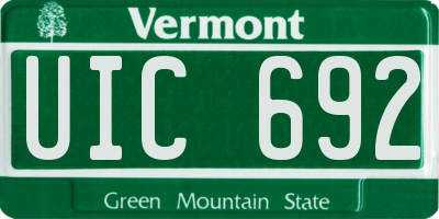 VT license plate UIC692