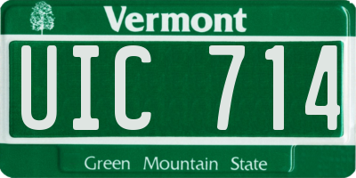 VT license plate UIC714
