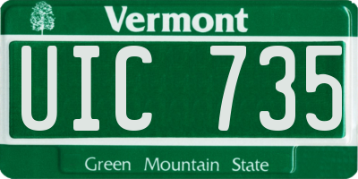 VT license plate UIC735