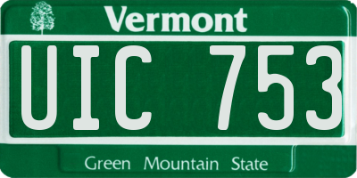 VT license plate UIC753