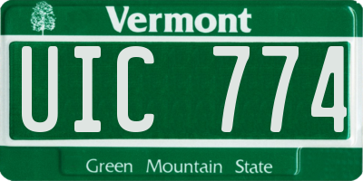 VT license plate UIC774